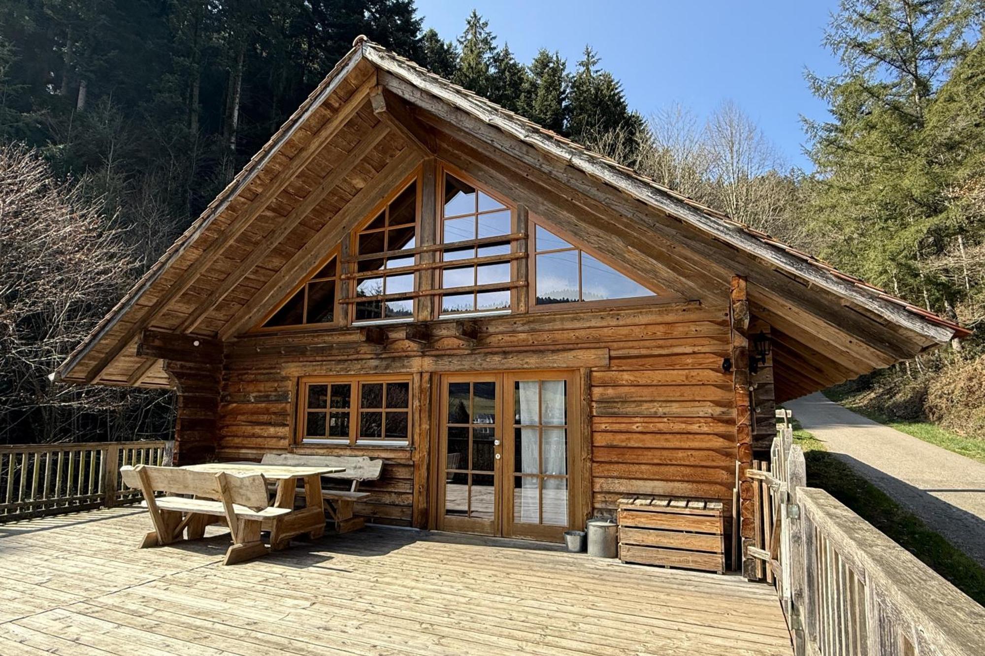 Schwarzwald Blockhaus - Sauna - Kamin - Mit Bettwaesche Und Handtuecher Schenkenzell ภายนอก รูปภาพ